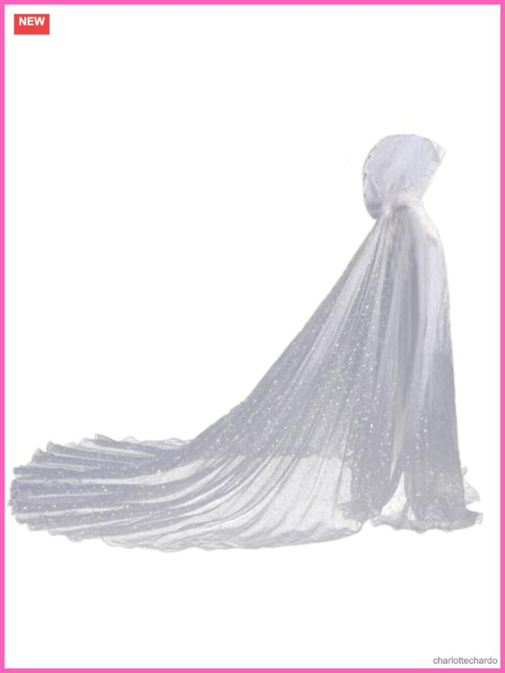 Women Tulle Hooded Cape Elf Cloak Bridal Robe with Long Train Plus Size